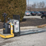 Yale MPE080VGN ride behind motorized pallet truck
