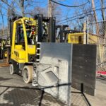 Hyster S50FT forklift with carton clamp attachment