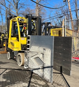 Hyster S50FT forklift with carton clamp attachment