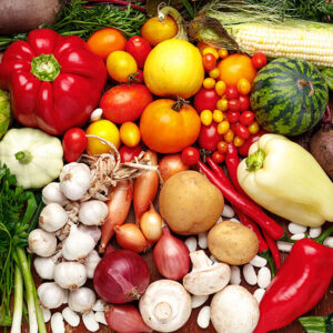 Garden vegetables for a healthy and balanced diet, diet food.