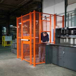 Wire security partitions and cages driver entry areas