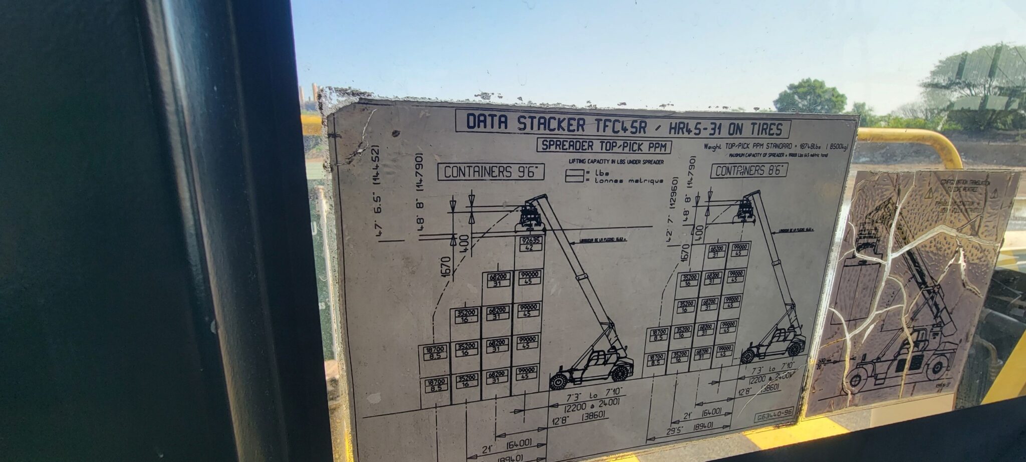 Hyster HR45-31 reach stacker forklift decal