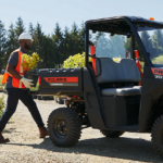 Nursery worker with a Polaris Pro XD utility work vehicle