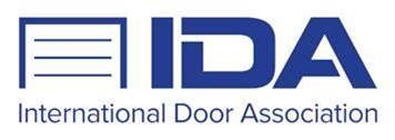 Blue and white International Door Association Logo (IDA)