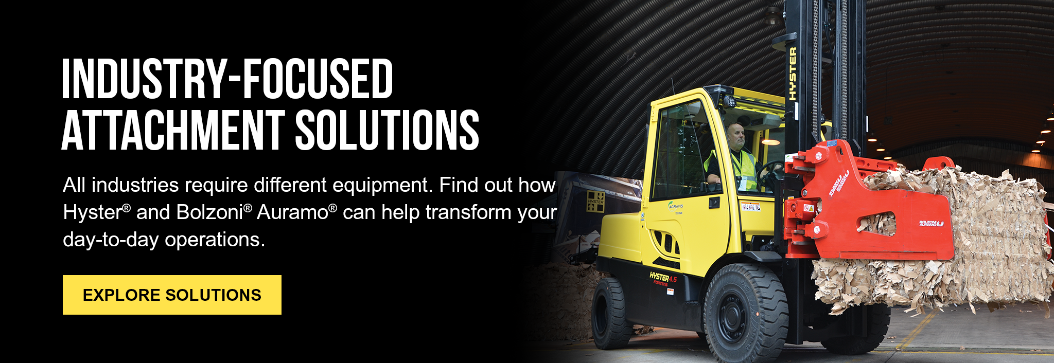 Hyster – Bolzoni Attachment Solutions Promo Banner