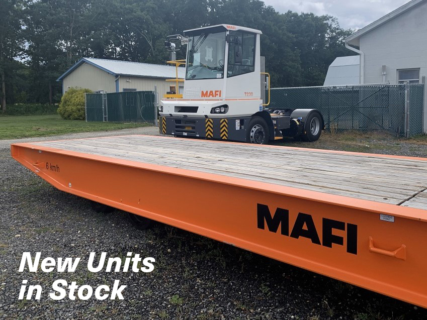 New MAFI terminal tractor and roll trailer.