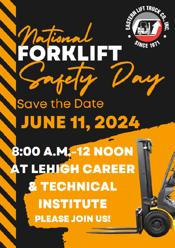 Save the date notice for 2024 National Forklift Safety Day event.