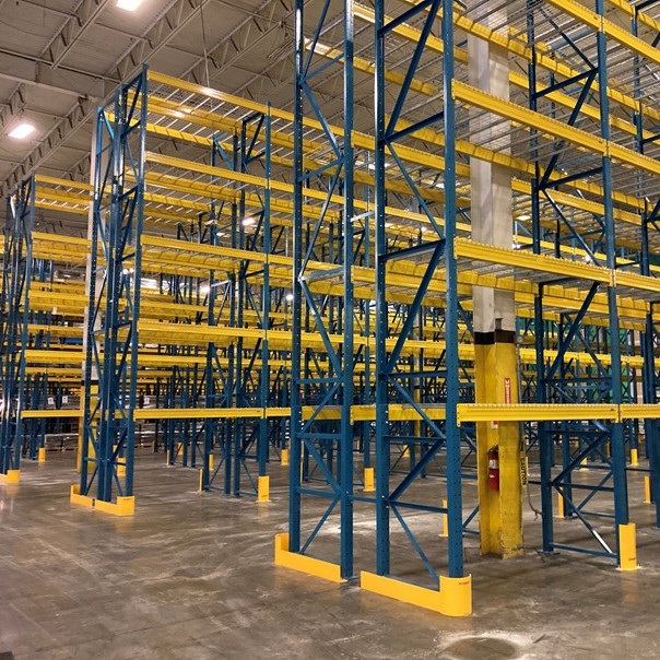 Pallet-Racking-Installation-by-ELT-Warehouse-Products-Group Installation of new pallet tracking by Eastern Lift Truck Co.'s Warehouse Products Group.